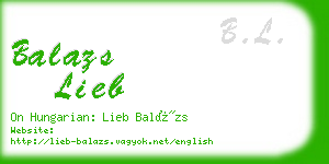 balazs lieb business card